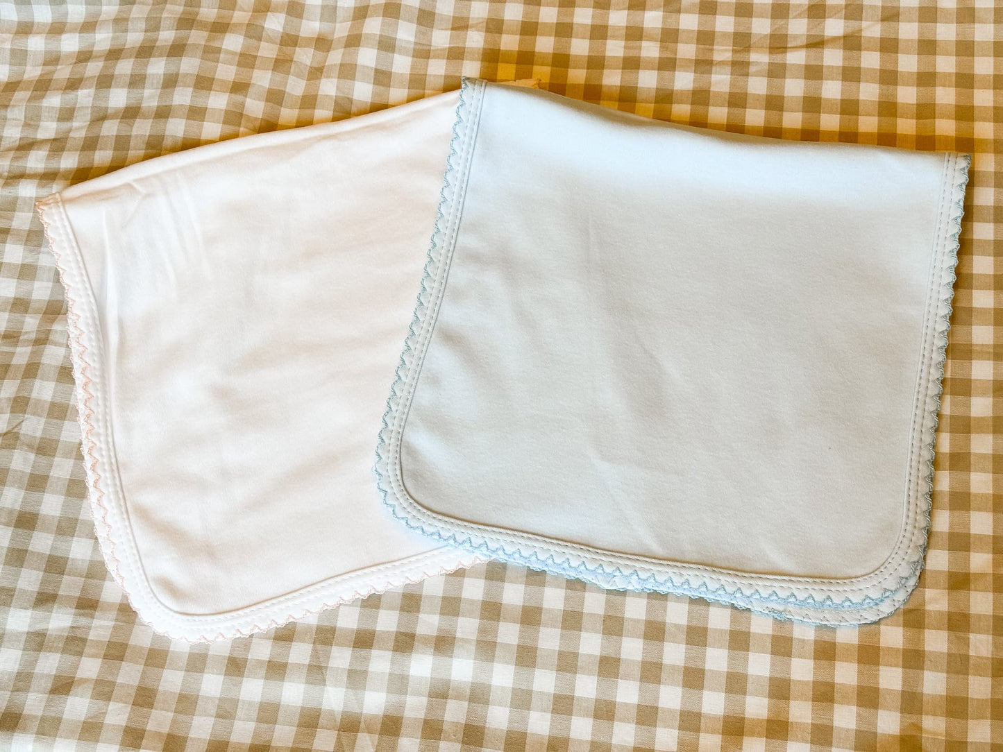 Embroidered Picot Trim Burp Cloth